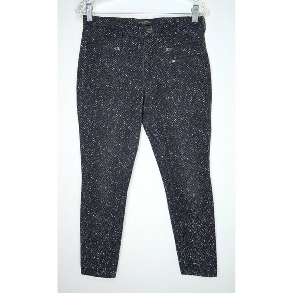 Banana Republic Pants Sloan Fit Slim Ankle Womens Size 4 Black Herringbone - Picture 1 of 12